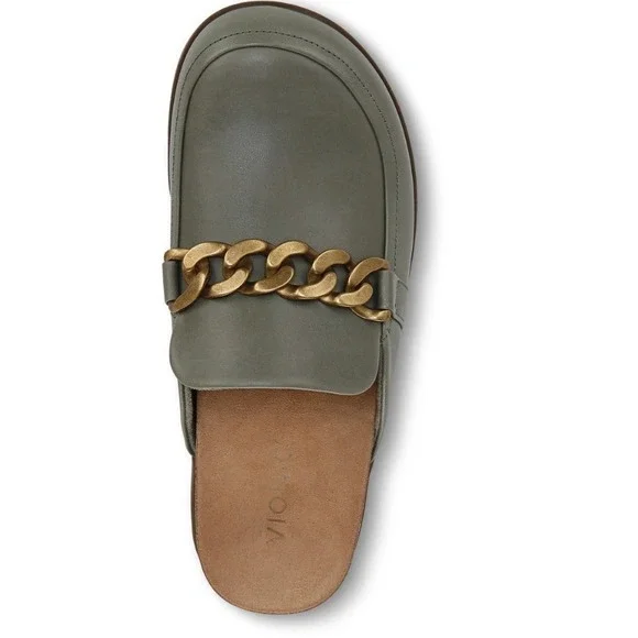 Vionic Georgie Mule Clog Leather Army Green Womens 6.5 Medium Arch Support‎ New - Picture 7 of 11